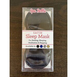 NWT Spa Bella Black Satin Sleep Mask For Resting, Sleeping, Meditation, Travel